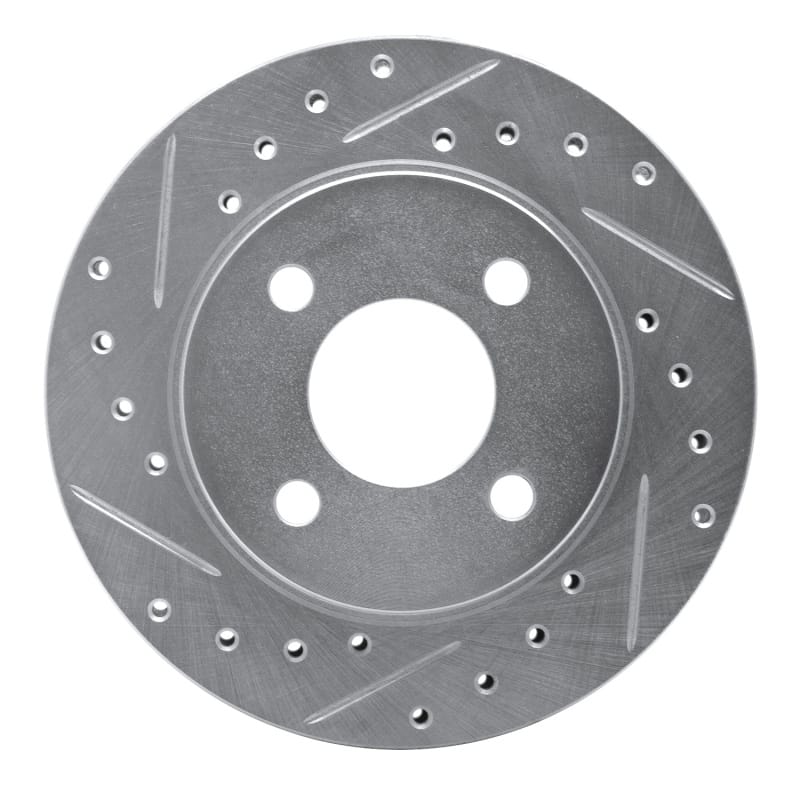 R1 81-87 Chrysler Town & Country Front Left Drilled & Slotted Silver Brake Rotor