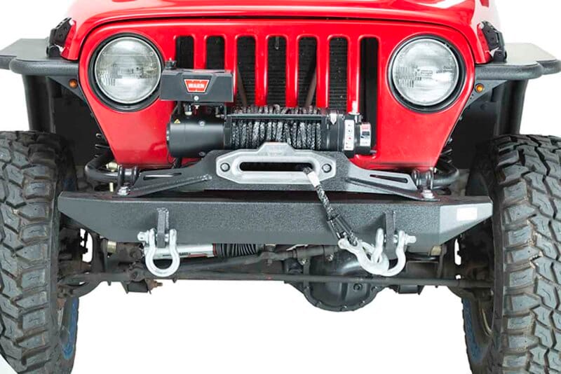 Fishbone Offroad 97-06 Jeep Wrangler TJ Winch Plate Steel - Black Textured Powdercoat Piranha Series thumbnail 4