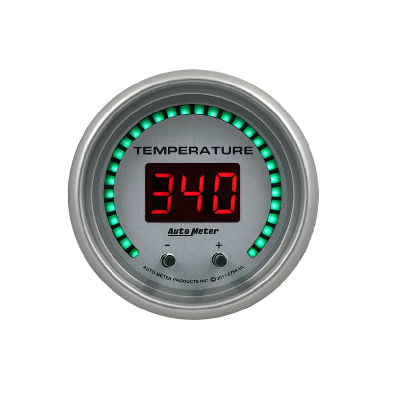 Autometer 52.4mm Silver Switchable 60-340 Degrees F/40-170 Degrees C Ultra-Lite Elite Digital Gauge thumbnail 2