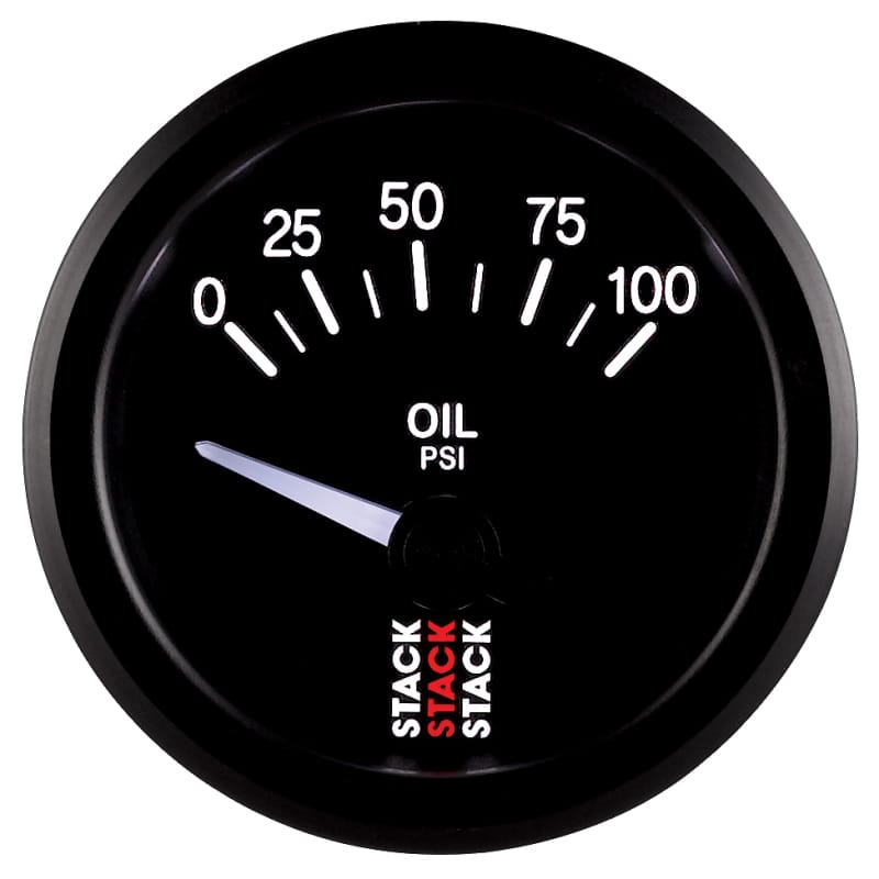 Autometer Stack Instruments 52mm 0-100 PSI 1/8in NPTF Electronic Oil Pressure Gauge - Black thumbnail 4