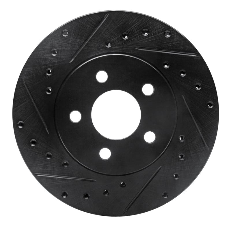 R1 84-95 Chrysler Imperial Front Left Drilled & Slotted Black Brake Rotor