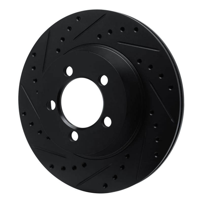 R1 65-72 Dodge Dart Front Left Drilled & Slotted Black Brake Rotor thumbnail 2