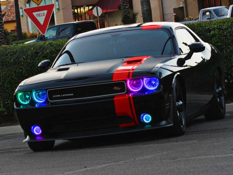 Oracle Dodge Challenger 08-14 LED Waterproof Halo Kit - ColorSHIFT w/o Controller thumbnail 2