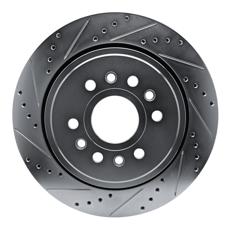 R1 21-25 Jeep Grand Wagoneer L Rear Left Drilled & Slotted Silver Brake Rotor