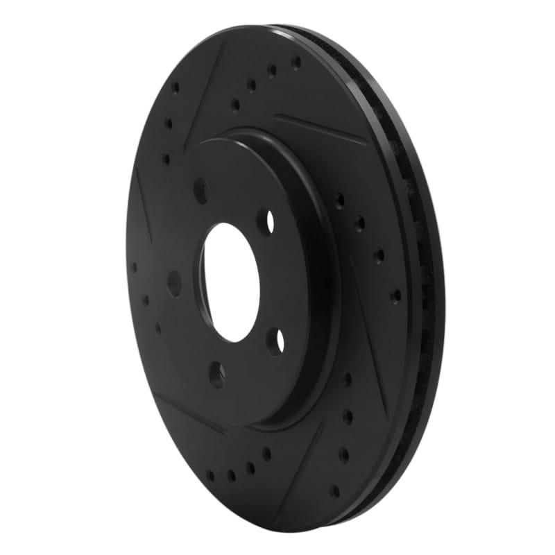 R1 86-90 Chrysler Town & Country Front Left Drilled & Slotted Black Brake Rotor thumbnail 2