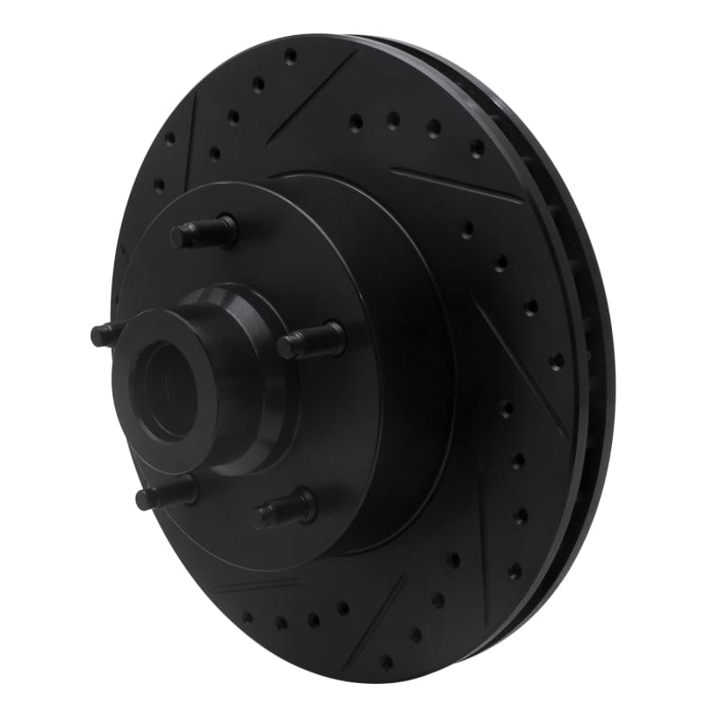 R1 03-03 Dodge Ram 1500 Van Front Left Drilled & Slotted Black Brake Rotor thumbnail 2