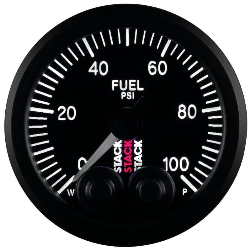 Autometer Stack Instruments Pro Control 52mm 0-100 PSI Fuel Pressure Gauge - Black (1/8in NPTF Male)