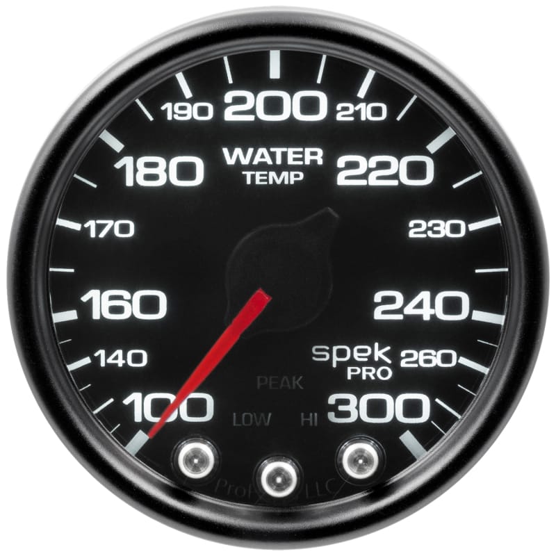 Autometer Spek-Pro Gauge Water Temp 2 1/16in 300f Stepper Motor W/Peak & Warn Blk/Smoke/Blk thumbnail 3
