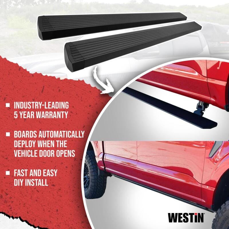 Westin 09-18 Dodge RAM 1500/19-24 1500 Classic Quad Cab Pro-e Electric Running Boards - Text. Blk thumbnail 2