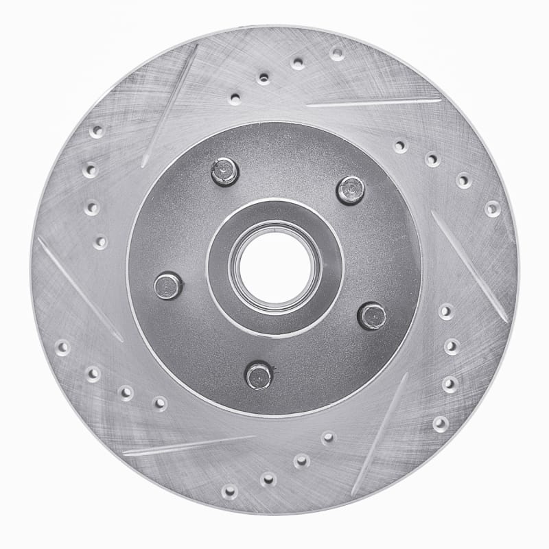 R1 1973-1989 Chrysler New Yorker Front Left Drilled & Slotted Silver Brake Rotor