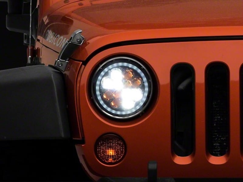 Raxiom 97-18 Jeep Wrangler TJ/JK Axial Spider LED Headlight w/ Amber DRL- Chrome Hsng (Clear Lens) thumbnail 2