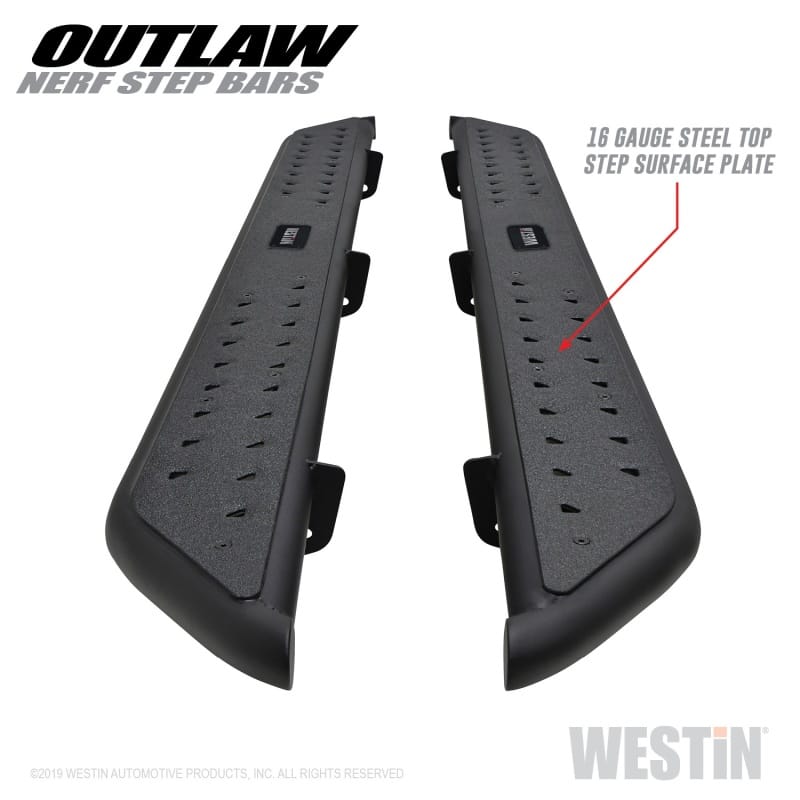 Westin 09-18 Dodge RAM 1500 Crew Cab Outlaw Nerf Step Bars thumbnail 2