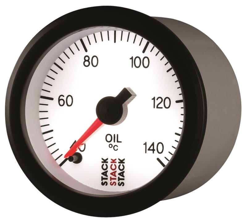 Autometer Stack 52mm 40-140 Deg C 1/8in NPTF Male Pro Stepper Motor Oil Temp Gauge - White thumbnail 3