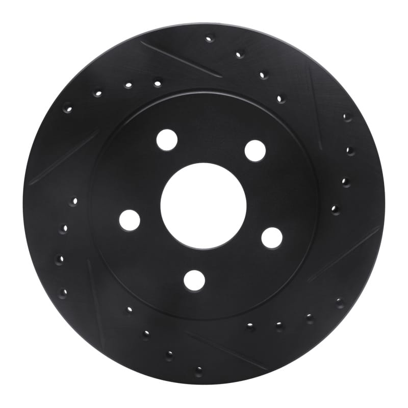 R1 91-92 Dodge Monaco Front Right Drilled & Slotted Black Brake Rotor