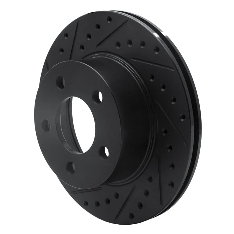 R1 80-89 American Motors Eagle Front Left Drilled & Slotted Black Brake Rotor thumbnail 2