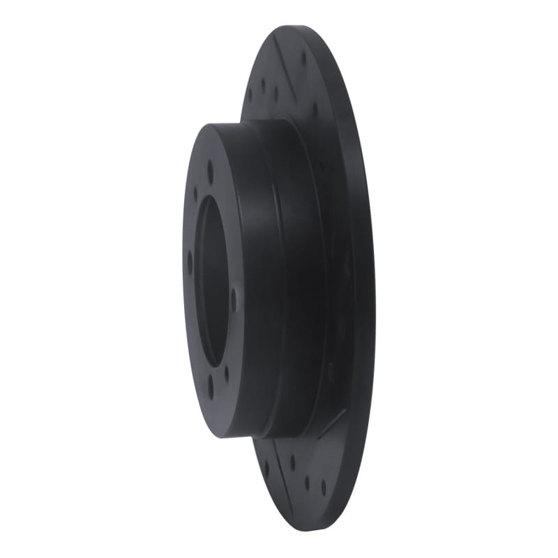R1 88-93 Dodge Colt Rear Right Drilled & Slotted Black Brake Rotor thumbnail 2