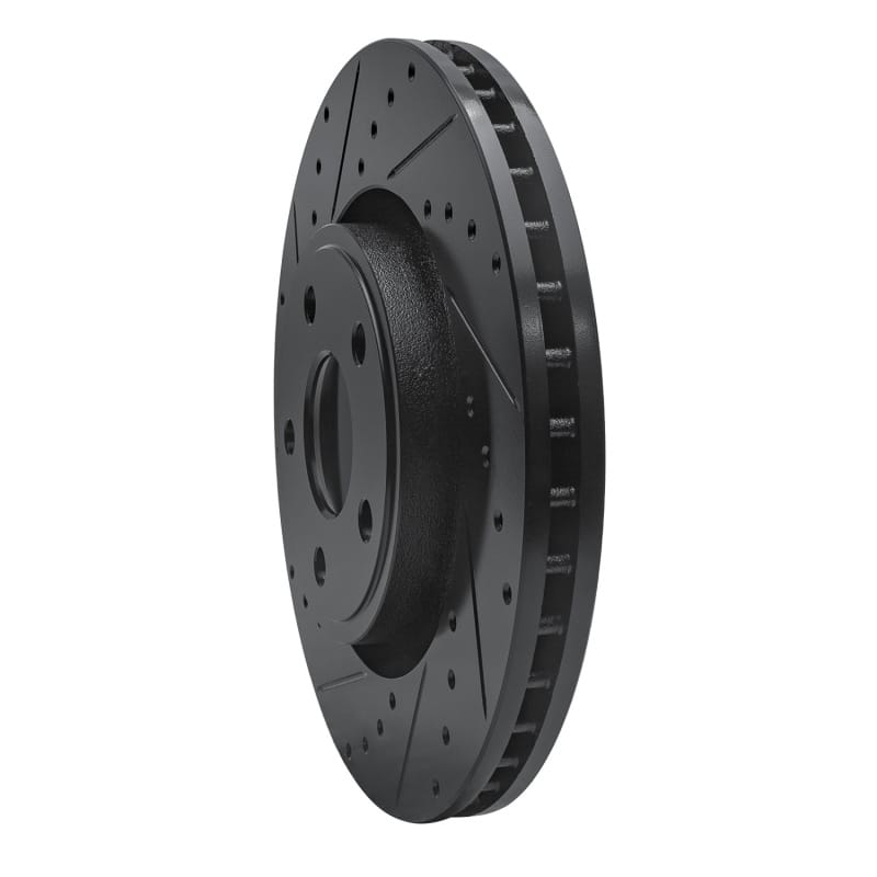 R1 11-25 Dodge Durango Front Left Drilled & Slotted Black Brake Rotor thumbnail 2