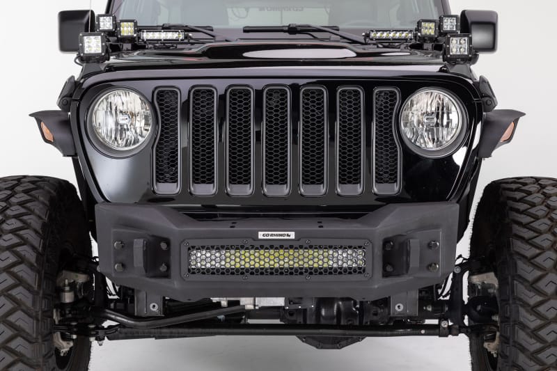 Go Rhino 07-20 Jeep Wrangler JL/JLU/JK/JKU/Gladiator JT Rockline Front Stubby Bumper thumbnail 2
