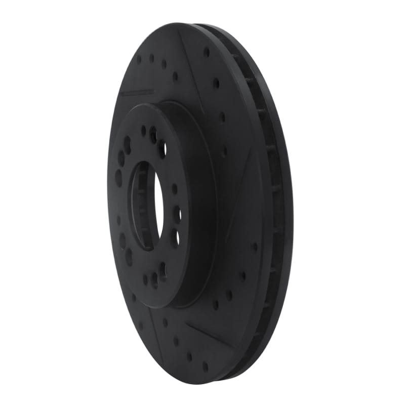 R1 91-04 Dodge STEALTH Front Right Drilled & Slotted Black Brake Rotor thumbnail 2