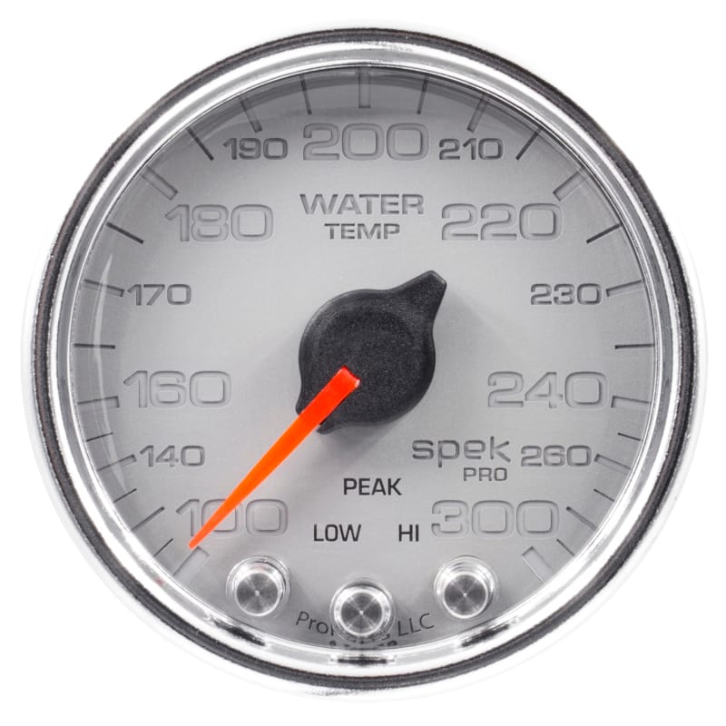 Autometer Spek-Pro Gauge Water Temp 2 1/16in 300f Stepper Motor W/Peak & Warn Slvr/Chrm - P34621 thumbnail 2