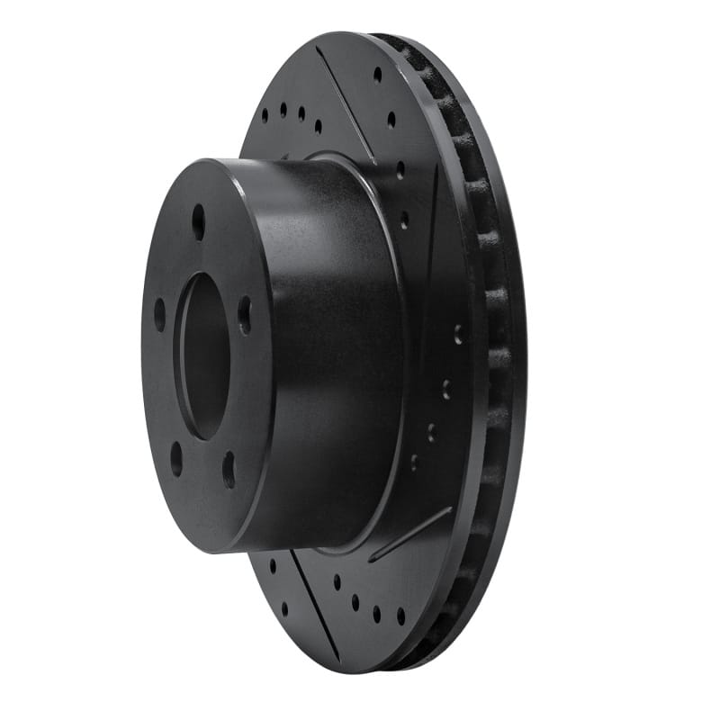 R1 90-99 Jeep Cherokee Front Right Drilled & Slotted Black Brake Rotor