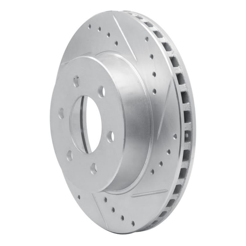 R1 1991-1996 Dodge Dakota 4WD Front Right Drilled & Slotted Silver Brake Rotor thumbnail 2