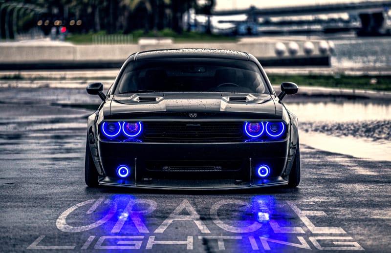 Oracle Dodge Challenger 08-14 LED Waterproof Halo Kit - ColorSHIFT w/ 2.0 Controller thumbnail 3