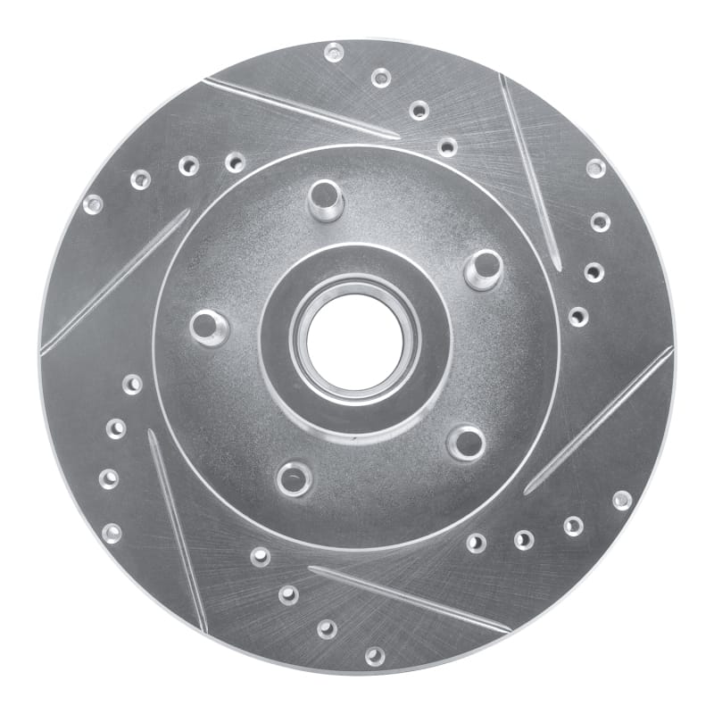 R1 87-90 Dodge DAKOTA RWD Front Right Drilled & Slotted Silver Brake Rotor