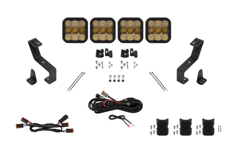 Diode Dynamics SS5 Grille CrossLink Lightbar Kit for 2019-Present Ram - Sport Yellow Combo
