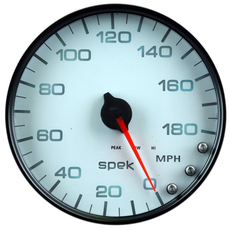Autometer Spek-Pro Gauge Speedometer 5in 180 Mph Elec. Programmable White/Black - P23012 thumbnail 3