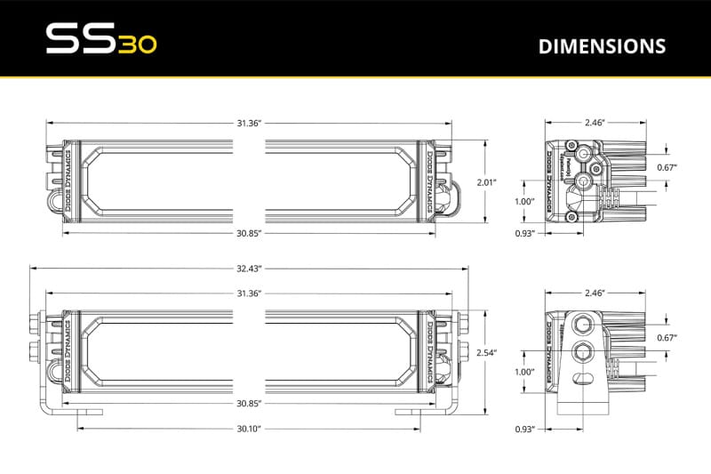 Diode Dynamics SS30 Pro Yellow Spot Standard ABL (one) thumbnail 7