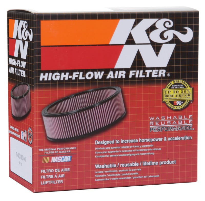 K&N Universal Round Clamp-On Air Filter 2in. Flange / 5-3/8in. OD / 2in. Height thumbnail 3