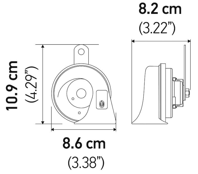 Hella Horn Kit Bl Blk Trumpet 12V Univ thumbnail 3