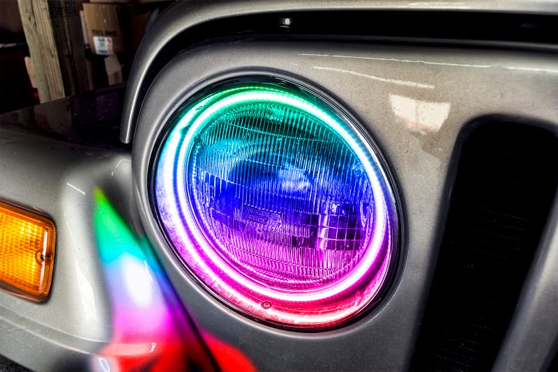 Oracle Jeep Wrangler TJ 97-06 LED Waterproof Halo Kit - ColorSHIFT thumbnail 3