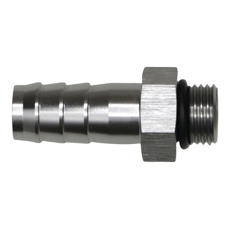 DeatschWerks 6AN ORB Male to 1/2in Male Triple Barb Fitting (Incl O-Ring) - Anodized DW Titanium