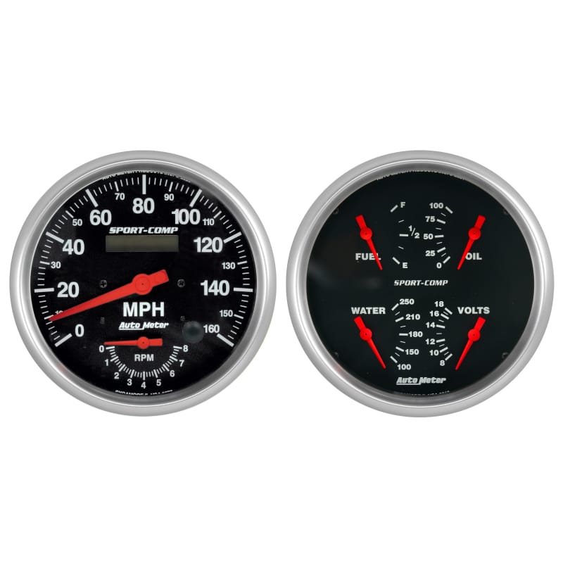 Autometer Sport-Comp Quad & Tach/Speedo 5in. - 2 Pc.