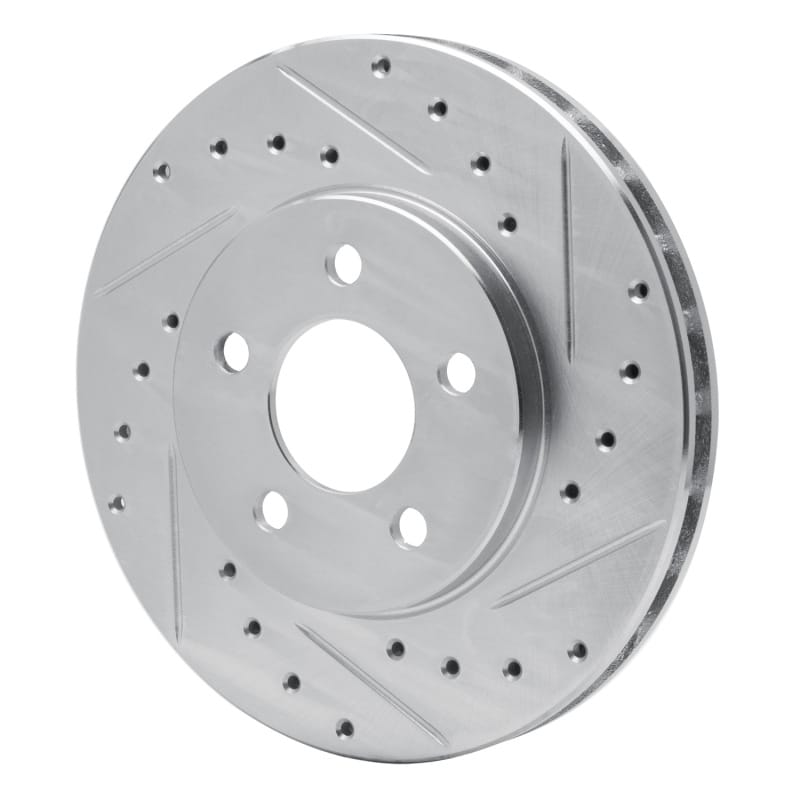 R1 84-95 Chrysler New Yorker Front Right Drilled & Slotted Silver Brake Rotor thumbnail 2