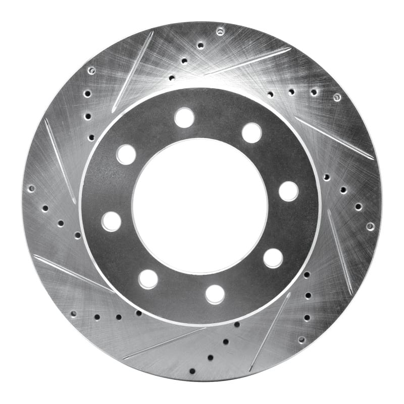 R1 09-25 Dodge Ram 3500 Front Left Drilled & Slotted Silver Brake Rotor