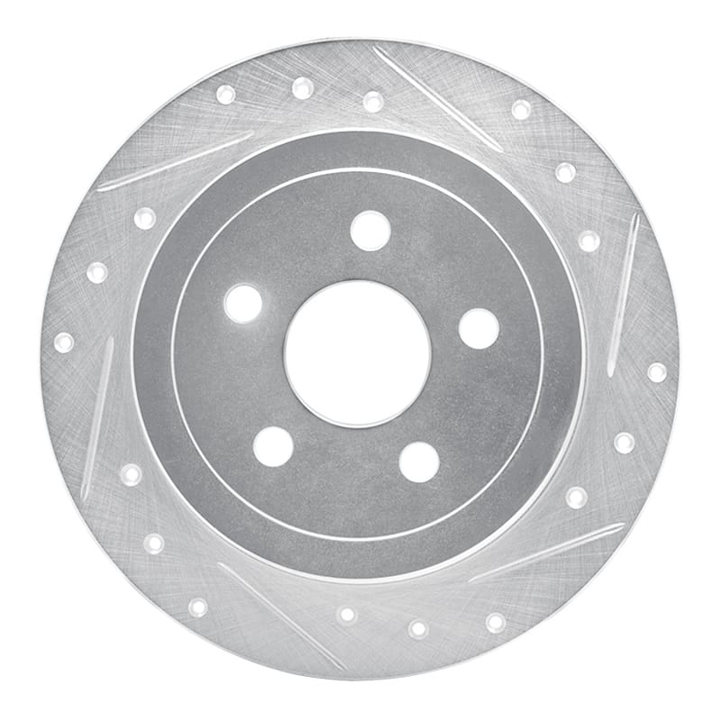 R1 95-07 Chrysler PT Cruiser Rear Right Drilled & Slotted Silver Brake Rotor