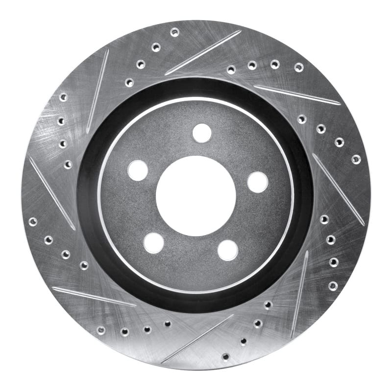 R1 11-12 Jeep Liberty Front Left Drilled & Slotted Silver Brake Rotor