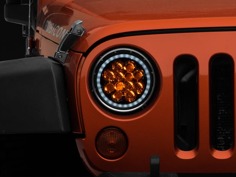 Raxiom 97-18 Jeep Wrangler TJ/JK Axial Spider LED Headlight w/ Amber DRL- Chrome Hsng (Clear Lens) thumbnail 3