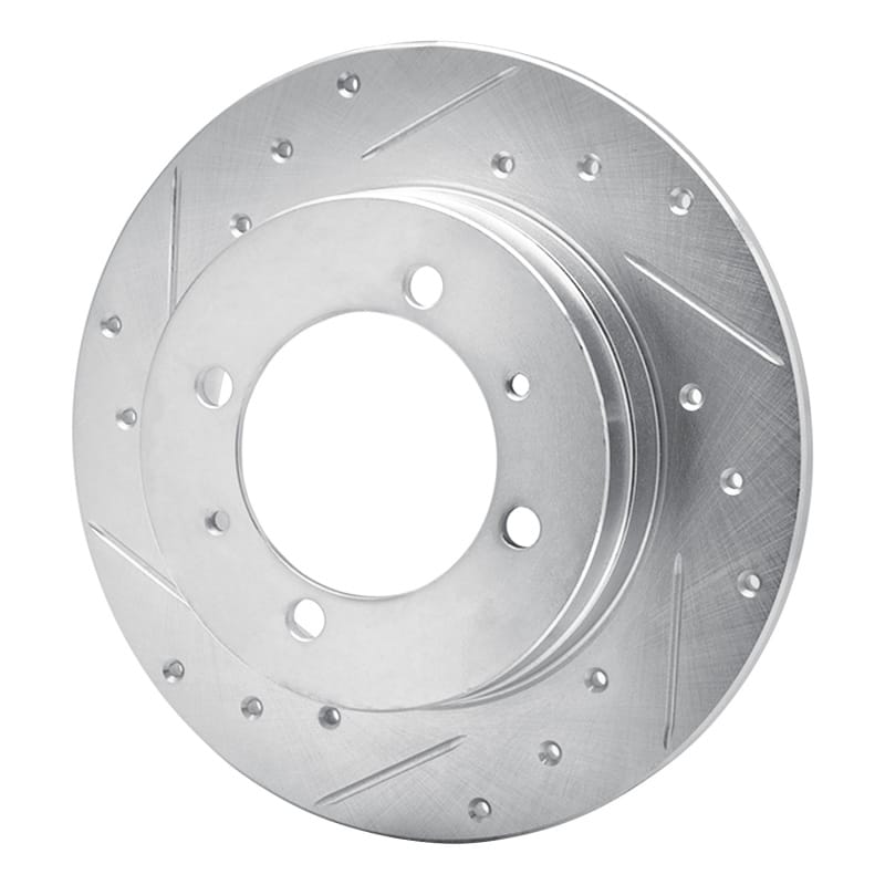 R1 88-93 Dodge COLT Rear Left Drilled & Slotted Silver Brake Rotor thumbnail 2