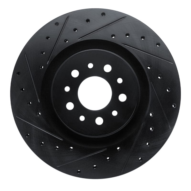 R1 15-22 Ram Promaster City Front Left Drilled & Slotted Black Brake Rotor