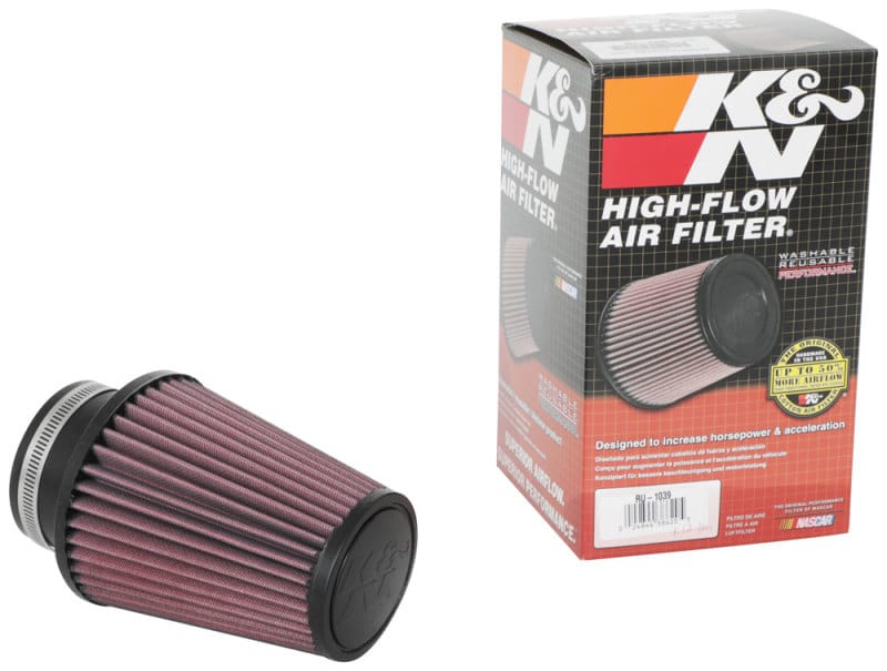 K&N Universal Clamp-On Air Filter 3in Flange ID x 5in Base OD x 3.5in Top OD x 6in Height thumbnail 3
