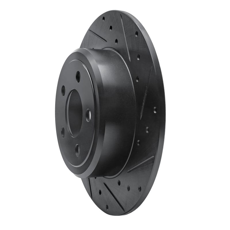 R1 05-23 Chrysler 300 Rear Right Drilled & Slotted Black Brake Rotor - 633-39016R thumbnail 2