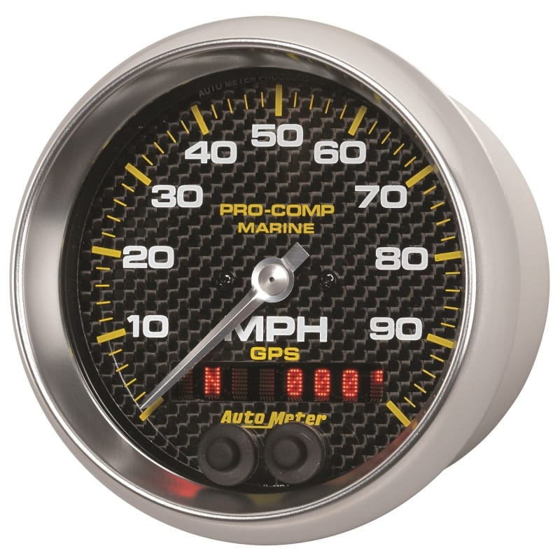 Autometer Marine Carbon Fiber 3-3/8in 100MPH GPS Speedometer Gauge thumbnail 3