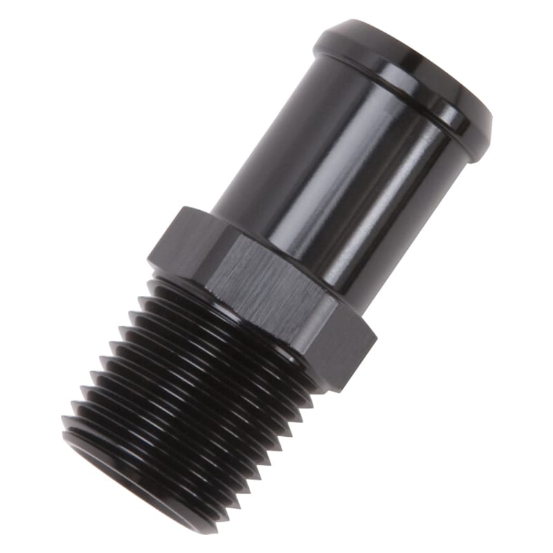 Edelbrock Hose End Straight 1/2In NPT to 3/4In Barb Black Anodize thumbnail 3