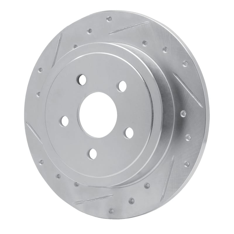 R1 88-95 Chrysler Daytona Rear Left Drilled & Slotted Silver Brake Rotor thumbnail 2