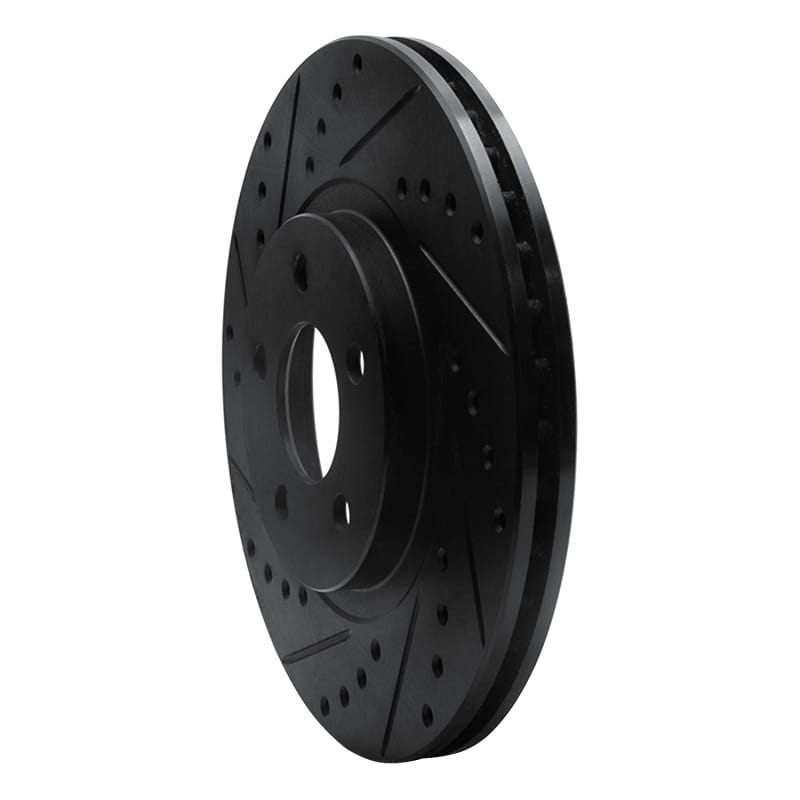 R1 01-10 Chrysler PT Cruiser Front Left Drilled & Slotted Black Brake Rotor thumbnail 2