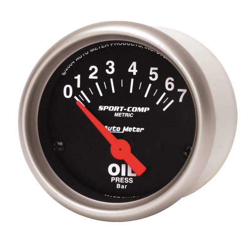 Autometer Sport-Comp 52mm 0-7 Bar Short Sweep Electronic Oil Pressure Gauge thumbnail 2